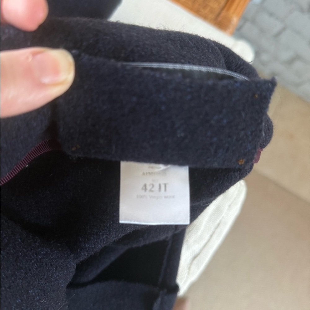 Classic Harris Wharf Navy Long Wool Coat - Picture 7 of 7